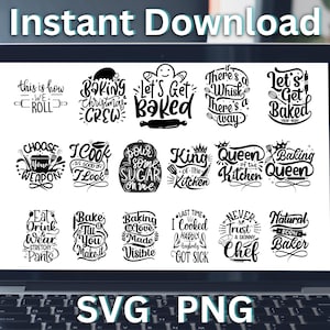 Potholder SVG Bundle: Funny Kitchen Quotes, Baking Designs (SVG, PNG)