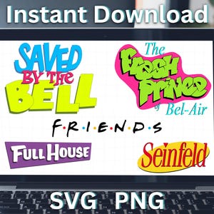 90s SVG TV Sitcom Show Bundle, Group Halloween Costume PNG SVGStyles