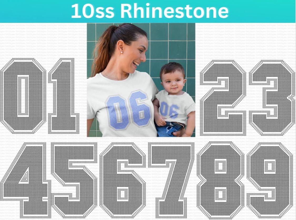 Rhinestone Numbers Template SVG Files. 10ss Rhinestone Jersey Numbers ...
