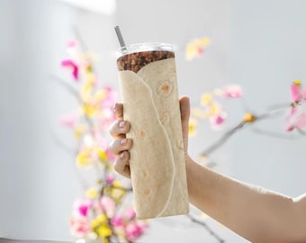 Burrito Tumbler Wrap PNG Funny Tortilla Tumbler Seamless Design For Print or Sublimation TB SVGStyles