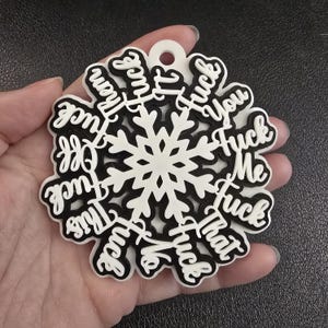 Funny Snowflake Ornament 3D Print File (stl, obj, mtl, glb)