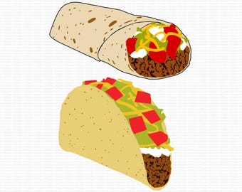 Taco Burrito Digital Design – SVG, PNG & Silhouette Studio Files SVGStyles