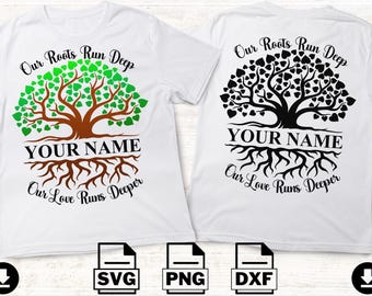 Reunión familiar SVG, Árbol genealógico SVG, PNG, Nuestras raíces son profundas, nuestro amor es aún más profundo, Familia SVG SVGStyles