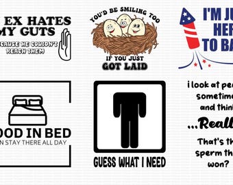 NSFW SVG Snarky Adult Humor Inappropriate PNG Mega Bundle Content Middle Finger Naughty Dirty Kinky Files Offensive Savage Rude Bitch