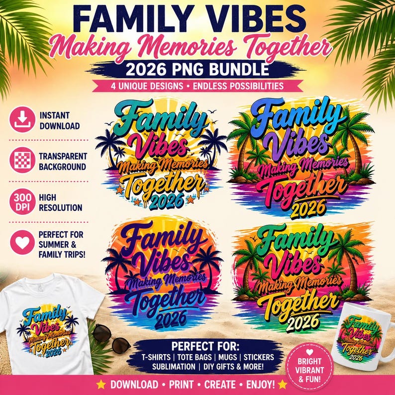 Family Vibes Making Memories Together 2026 PNG Bundle - Etsy