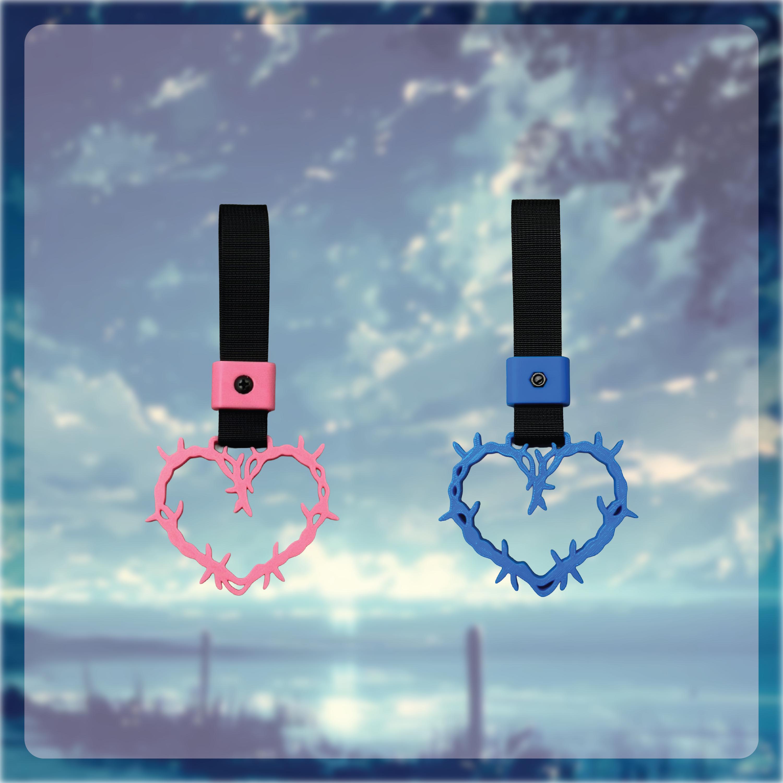 Barbed Wire Heart Tsurikawa JDM Drift Charm Cute Car Handle JDM