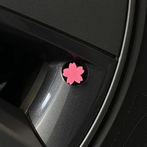 Sakura Flower Tire Valve Stem Caps Cherry Blossom Air Caps for Cars Bikes Motorcycles Elegant Wheel Accessories for Floral Lovers