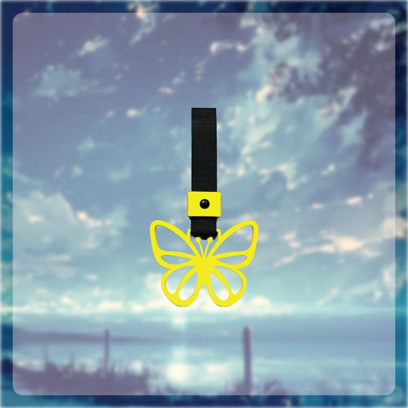 Butterfly Tsurikawa JDM Drift Charm Cute Car Handle JDM Aesthetic Interior Accessory image 2