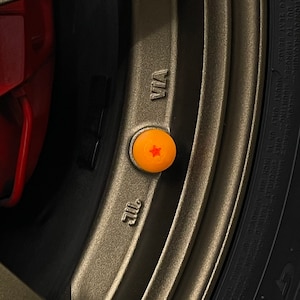 Orange Ball Tire Valve Stem Caps – Sporty Air Caps for Cars, Bikes & Motorcycles – Fun Wheel Accessories – Great Gift for Anime Enthusiasts
