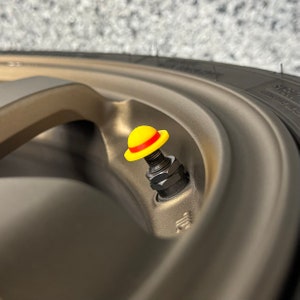 Not a Sailor Straw Hat Tire Valve Stem Caps – Quirky Air Caps for Cars, Bikes & Motorcycles – Unique Wheel Accessories for Anime Enthusiast