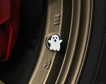 Halloween Ghost Tire Valve Stem Caps – Spooky Air Caps for Cars, Bikes & Motorcycles – Fun Wheel Accessories – Perfect for Halloween Lovers