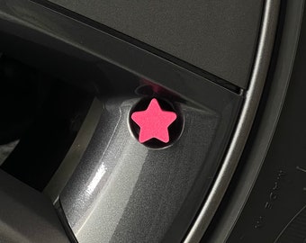 Nakładki na wentyle do opon Star Stylowe nakładki na zawory do samochodów, rowerów, motocykli Akcesoria do kół Cosmic Idealny prezent dla miłośników samochodów