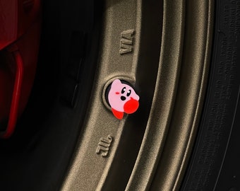 Pink Round Hero Tire Valve Stem Caps