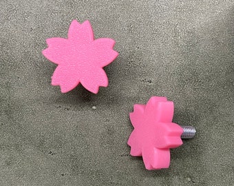 Cherry Blossom Sakura Car Bolts Custom Floral License Plate Bolts for Cars Cute Car Accessories Japanese Inspired Flower Design (Set of 2)