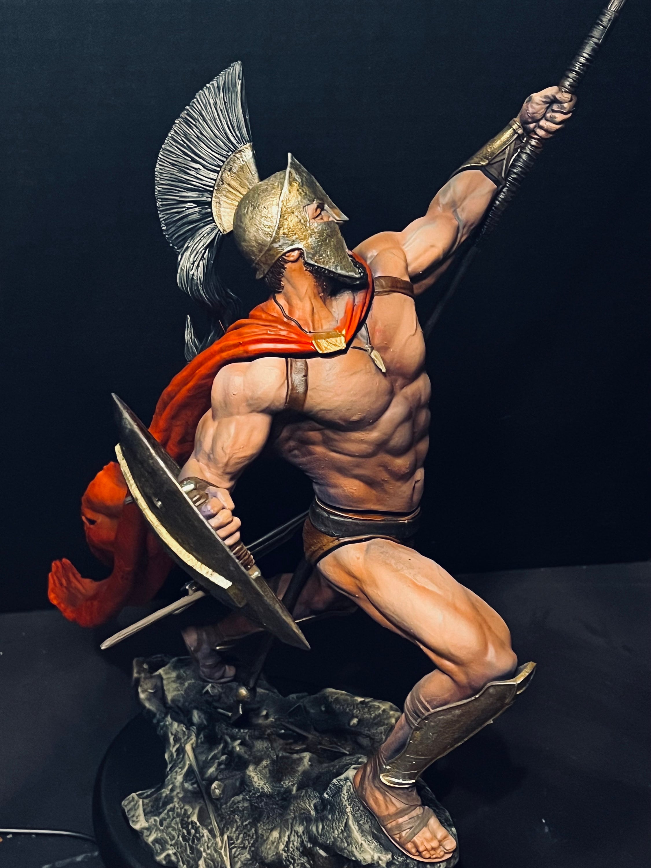 レオニダス王 300 スパルタ像：手描きの3Dプリント樹脂フィギュア 