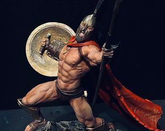 レオニダス王 300 スパルタ像：手描きの3Dプリント樹脂フィギュア