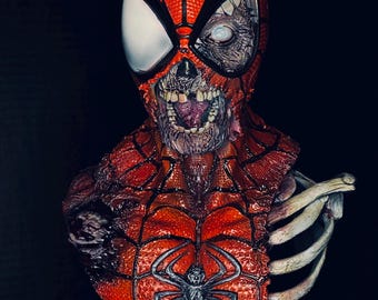 スパイダーマン ゾンビ 樹脂製 胸像 | カスタム手描きマーベルゾンビ