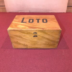 old lotto game in its wooden box