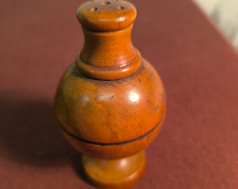 turned wood salt shaker. beautiful vaage object