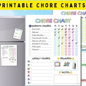 Printable Chore Chart Template | Kid-friendly Handwritten Task Tracker ...