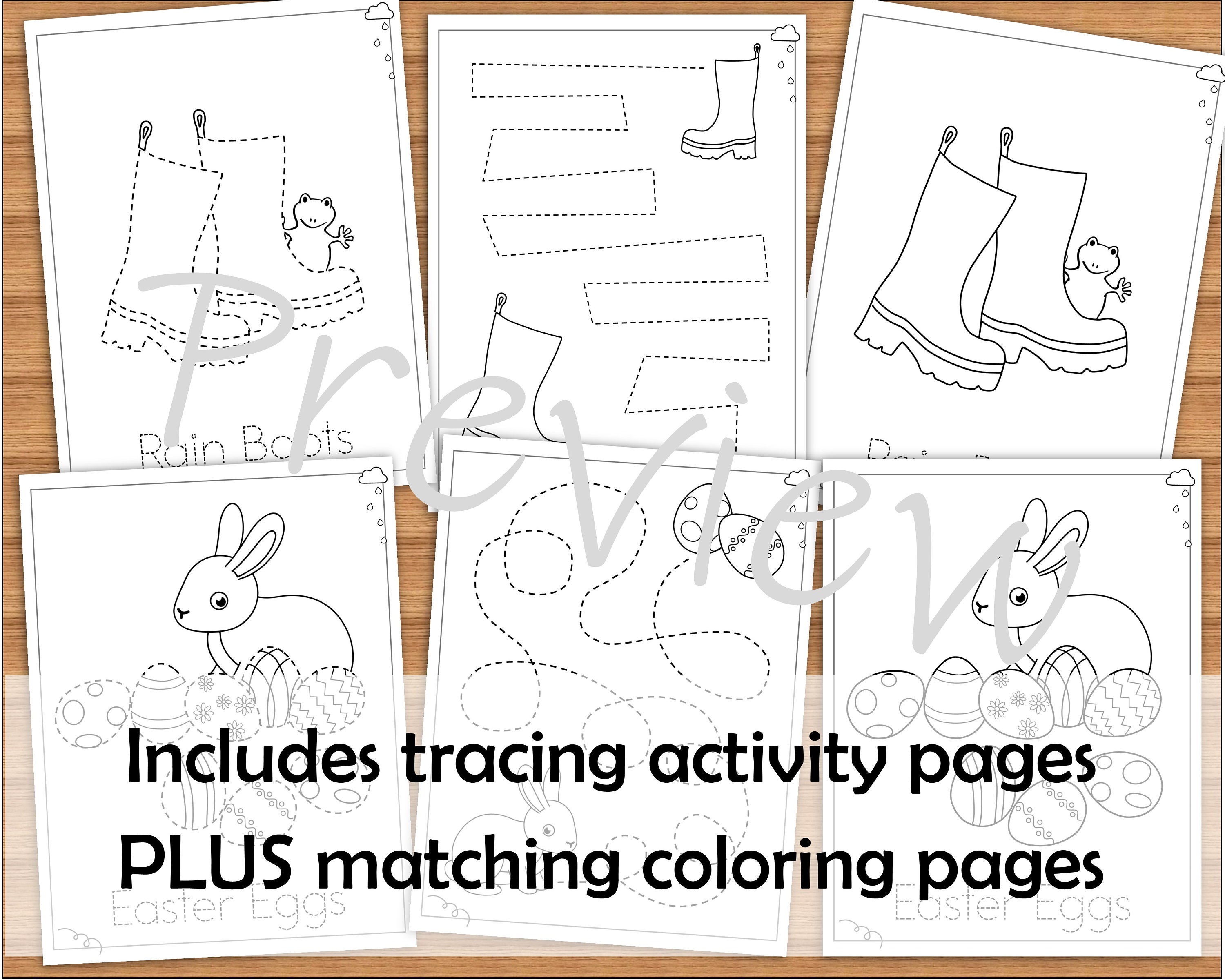 Spring & Summer Preschool Tracing and Coloring, Pen Control, Fine Motor ...