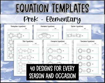 Printable Blank Math or Music Equation Templates for Preschool and Elementary, Create Your Own Easy Equations