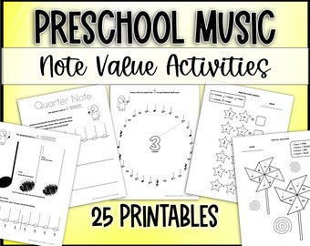 Preschool Music Rhythm Worksheets, Basic Note Values Activities Preschool Piano Beginning Music Theory for Preschool