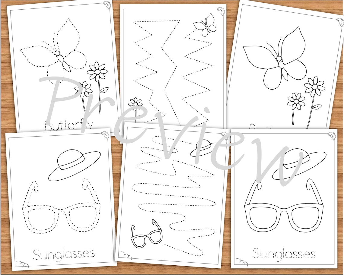 Summer Preschool Tracing and Preschool Coloring Pen Control Fine Motor ...