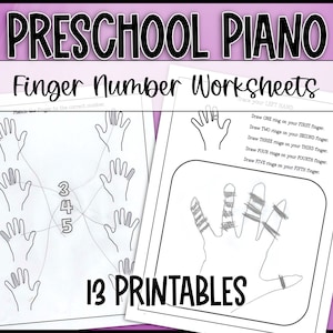 Preschool Piano Finger Number Worksheets: Beginning Piano Prep Finger Number Practice Basic Music Theory Off Bench Activities Early Piano