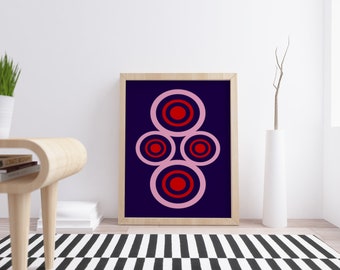 Circle Printable Wall Art, Geometric Circles Wall Decor, Colorful Abstract Wall Art, Minimalist Printable Decor