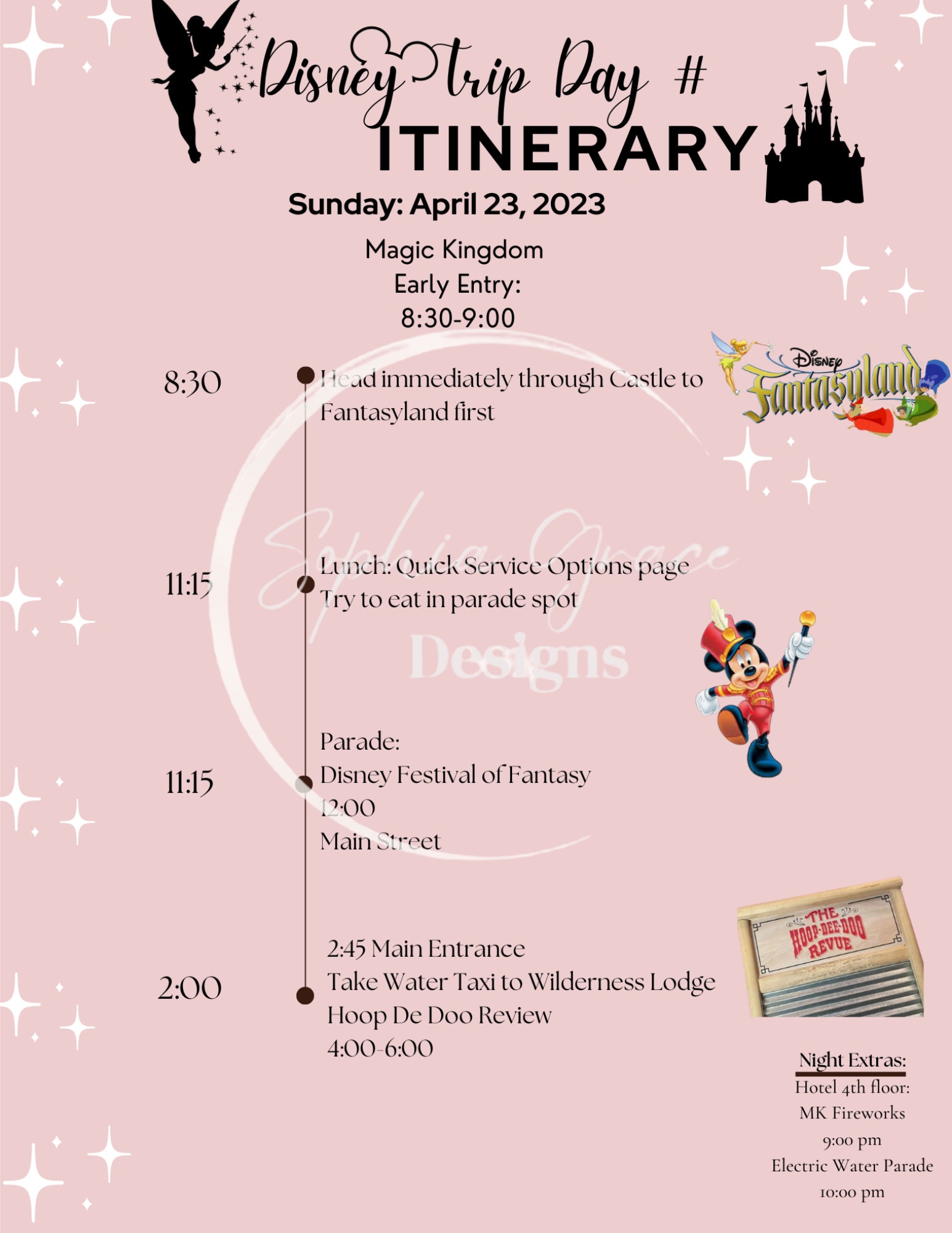 WDW Itinerary Template, Editable Travel Template, Canva Custom Travel WDW Itinerary Template, Editable Travel Template, Canva Custom Travel