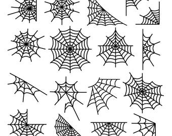 Black Spider SVG, Halloween Spiderweb Silhouette (Digital Download)