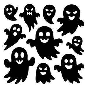 Ghost SVG, Halloween Ghost, Silhouettes,Ghost Clipart, Spooky Creepy Cute SVG, Cricut, Trick Or Treat SVG, Sublimation, Stencil, Craft Files