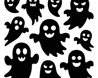 Halloween Ghost SVG, Silhouettes, Cricut Cut Files, Stencil, Vector, Clipart (Digital Download)