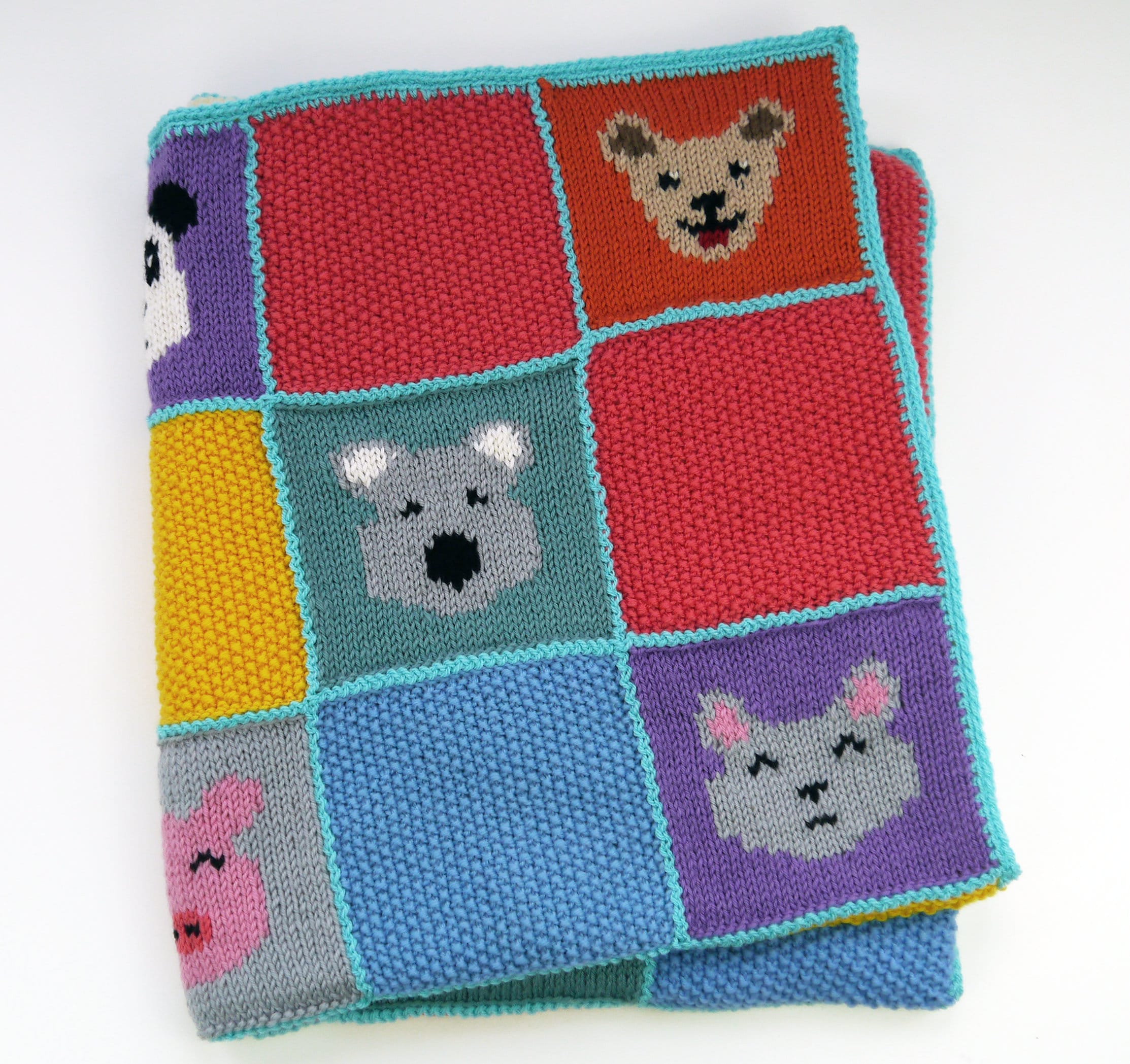 PDF Digital Knitting Pattern: Animal Patchwork Baby Blanket - Etsy