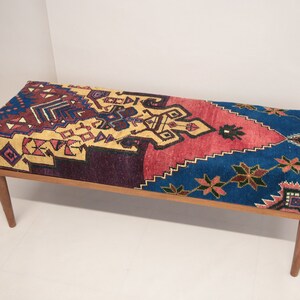 Vintage Rug Bench, Bohemian Bench, Bedroom Bench, Sitting Bench, Coffee ...