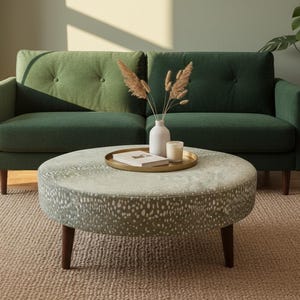 Tavolino rotondo, panca pouf neutra, pouf dal design unico a forma di antilope, mobili estetici, panca dalla texture morbida, tavolino di lusso, DCY 334
