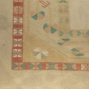 turkish oushak rug, earth tone rug, textured rug, handmade rug, vintage area rug, ethnic rug, 4.8x9.5 ft, living room rug, boho rug image 8