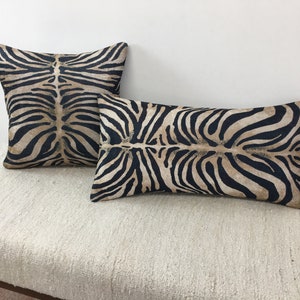 Lumbar pillow cover, Zebra pillow, Coastal pillow, Cozy pillow, Bench pillow, Bedding bench, Decorative pillow, Boho decor pillow, DCP 491 image 2