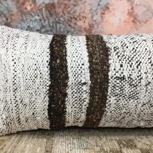 cozy pillow case, vintage rug pillow, handmade cushion, primitive pillow, unique gift, saloon decor, neck pillow cover, 12x26 pillow, DC 03