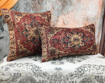 Bohemian pillow, Rug design pillow, Oriental pillow, Floor pillow, Ethnic pillow, Soft pillow cover, Pillow for chair, Sham cover, DCP 4854