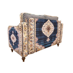 Loveseat sofa, 2 seater sofa, Bohemian sofa, Upholstered couch, Living room sofa, Single sofa, Lazy loveseat, Twin sofa, Bench with back