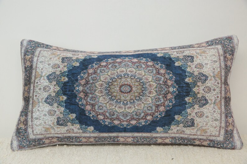 Decorative pillow, Oriental pillow, Throw pillow cover, Blue pillowcase, Accent pillow, Vernal pillow, Saloon pillow, Boho pillows, DCP 4407 image 7