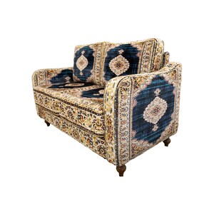 Loveseat sofa, 2 seater sofa, Bohemian sofa, Upholstered couch, Living room sofa, Single sofa, Lazy loveseat, Twin sofa, Bench with back