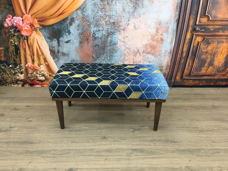Bench for entry, Ottoman bench, Piano bench, Upholstered bench, Desk bench, Retro bench, Dining bench, Footstool bench, Handmade furniture