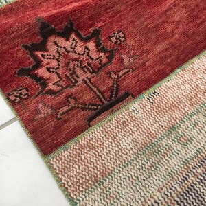 bohemian wool rug, multicolor rug, stair treads rug, aisle rug, turkish vintage rug, entryway rug, oushak rug, 3.1x11.2 ft, old rug, DC 2151