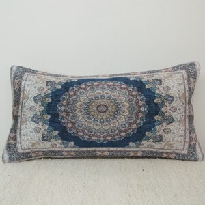 Decorative pillow, Oriental pillow, Throw pillow cover, Blue pillowcase, Accent pillow, Vernal pillow, Saloon pillow, Boho pillows, DCP 4407 12 x 24 inches