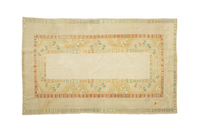 turkish oushak rug, earth tone rug, textured rug, handmade rug, vintage area rug, ethnic rug, 4.8x9.5 ft, living room rug, boho rug image 2