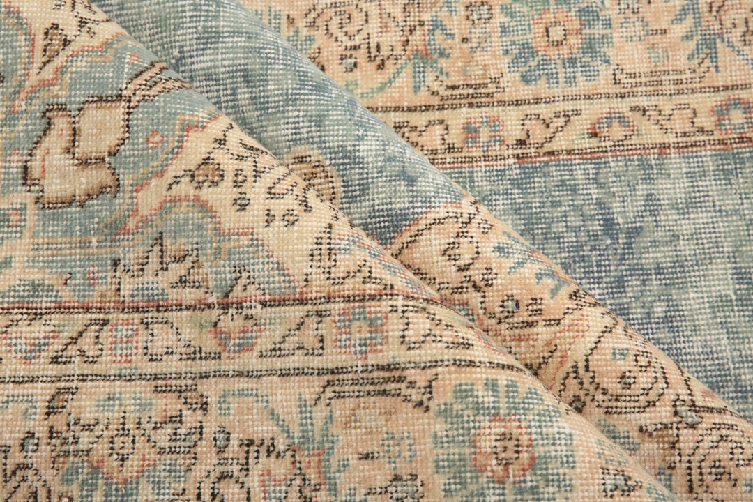 Genuine Area Rug, Oriental Oushak Rug, Pastel Color Rug, Blue Vintage ...