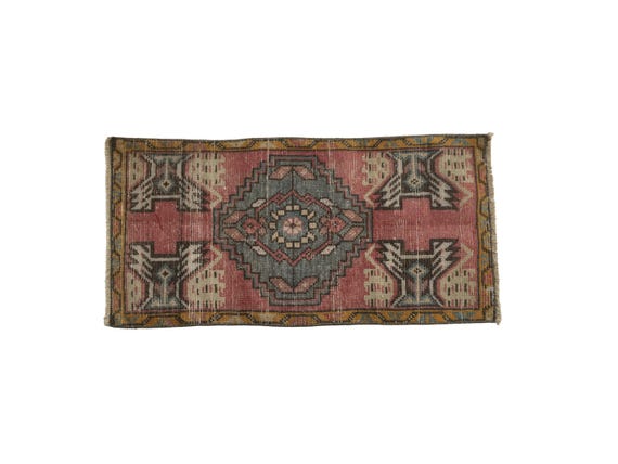 Daily Use Rug, Nomadic Rug, Short Pile Rug, Miniature Vintage Rug